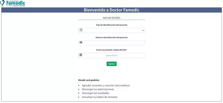 Citas Doctor Famedic en línea